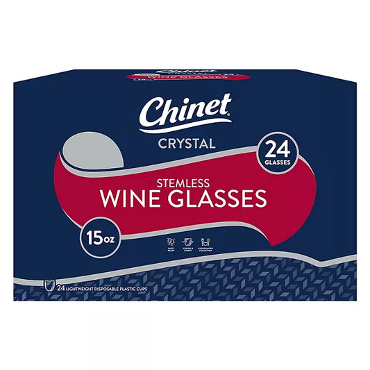 Chinet Crystal Stemless Wine Glass 15 oz.,24 ct.