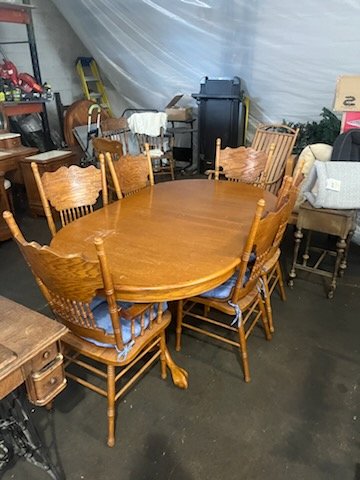 Antique Wood 6 Person Dining Table