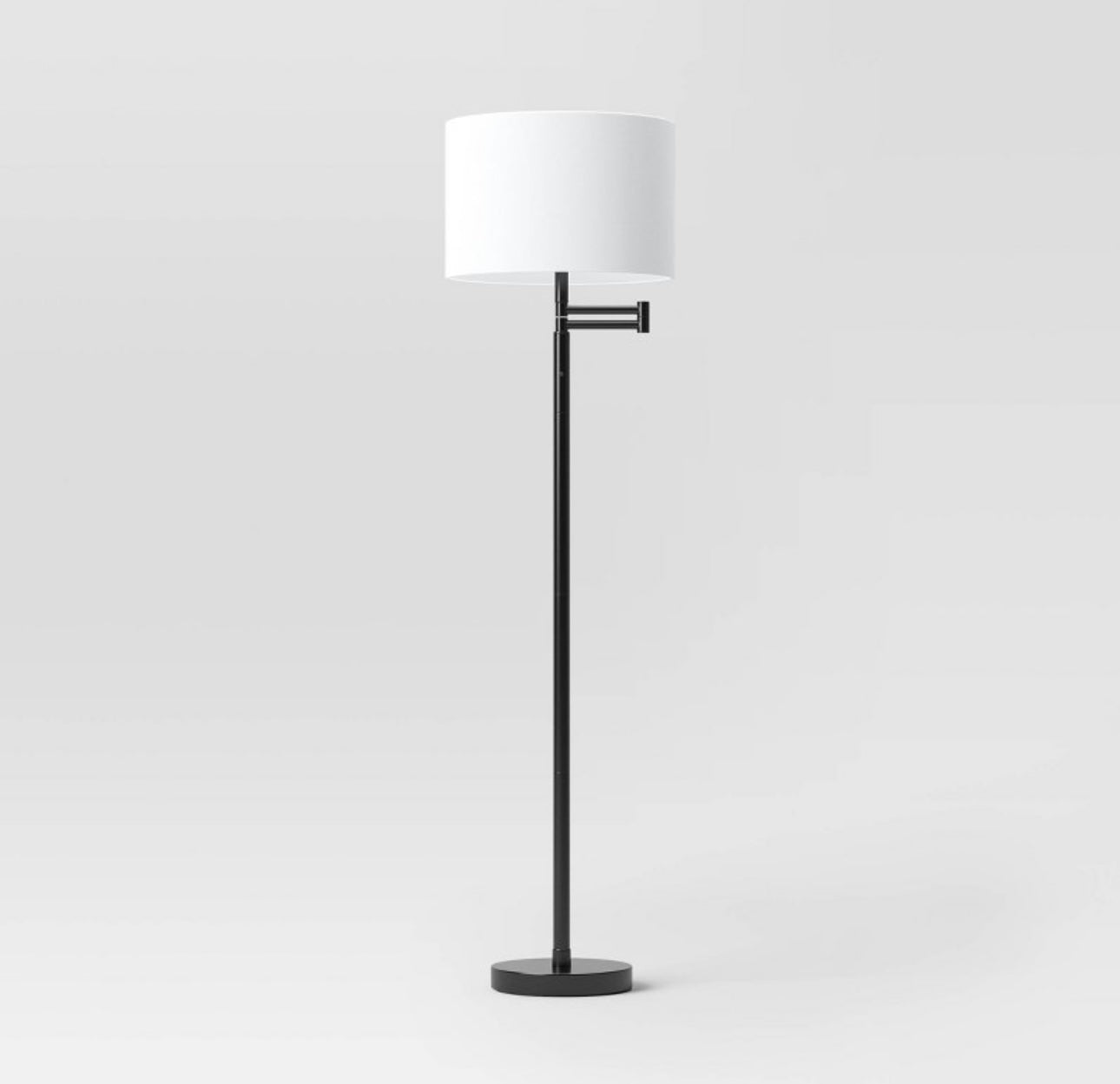 Metal Column Swing Arm Floor Lamp Black/White - Threshold™