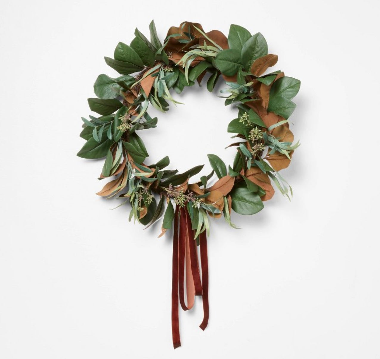 Magnolia and Olive Artificial Wreath