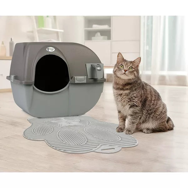 Omega Paw Non Slip Cat Paw Cleaning Litter Box Mat - Gray