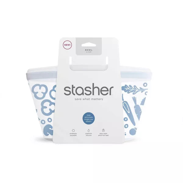 Stasher Reusable Food Storage Bowl - 4 Cup - Clear