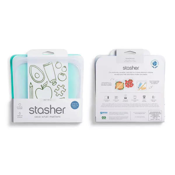 Stasher Reusable Bags Sandwich Set - 2pk