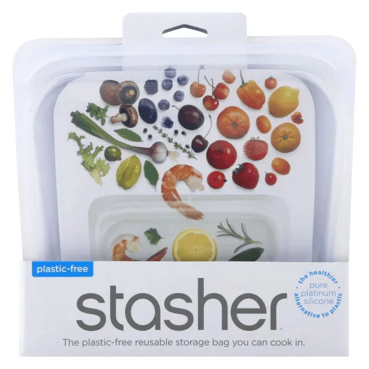 Stasher Reusable Silicone Sandwich, Food Storage & Cooking Bag - Clear