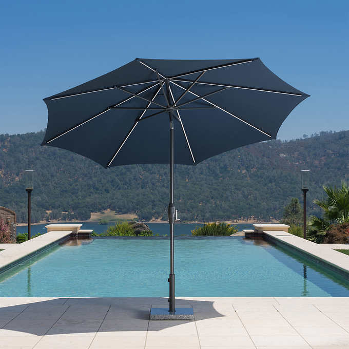 Sunvilla 10' Round Solar LED Market Umbrella