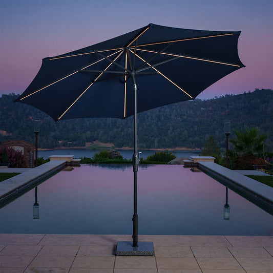 Sunvilla 10' Round Solar LED Market Umbrella